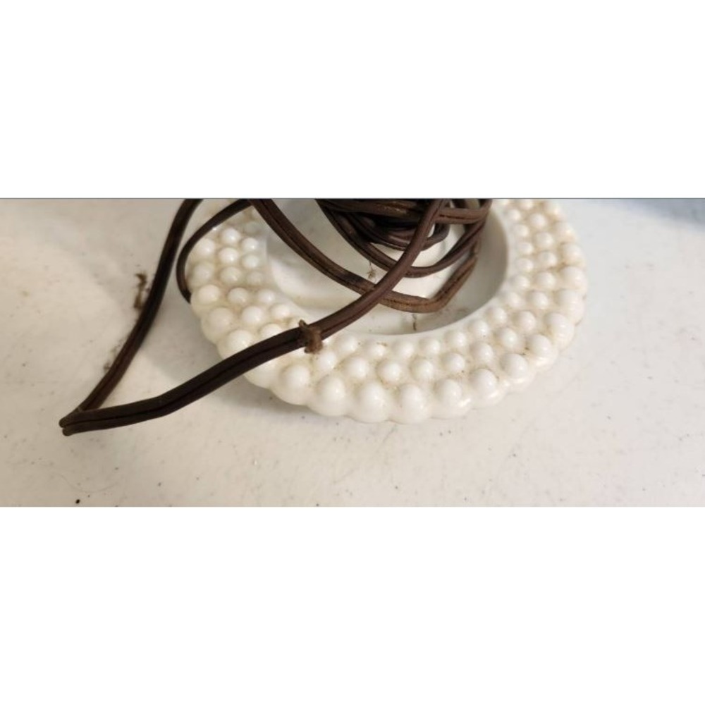 Vintage Milk Glass Hobnail Desk Lamp - Picture 3 of 3